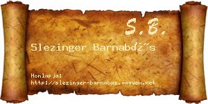 Slezinger Barnabás névjegykártya